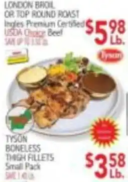 Ingles Markets Tyson boneless thigh fillets offer