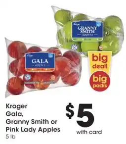 Fred Meyer Kroger Gala, Granny Smith or Pink Lady Apples offer