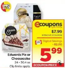 Weis Markets Edwards Pie or Cheesecake offer