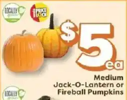 Weis Markets iPrice Loca Medium Jack-O-Lantern or Fireball Pumpkins offer