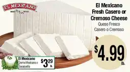 Big Saver Foods El Mexicano Fresh Casero or Cremoso Cheese offer