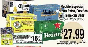 Modelo Especial, Corona Extra, Pacifico or Heineken Beer