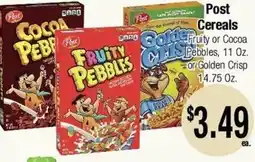 Big Saver Foods Post Cereals Fruity or Cocoa Pebbles or Golden Crisp offer