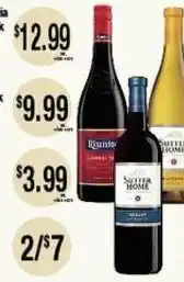 Big Saver Foods Sutter Home wine offer
