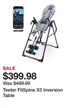 Dick's Sporting Goods Teeter FitSpine X3 Inversion Table offer