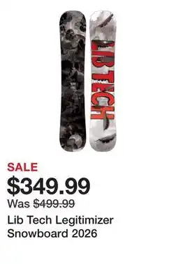 Dick's Sporting Goods Lib Tech Legitimizer Snowboard 2026 offer