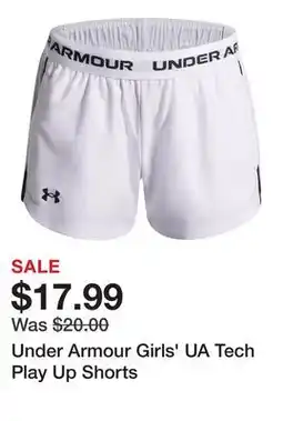 Dick's Sporting Goods Under Armour Girls' UA Tech Play Up Shorts offer
