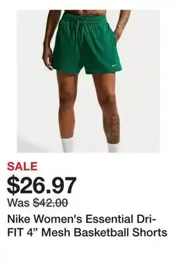 Dick's Sporting Goods Nike Women's Essential Dri-FIT 4 Mesh Basketball Shorts offer