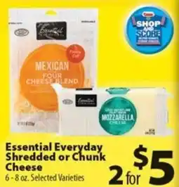 Times Supermarkets Essential Everyday Shredded or Chunk Cheese offer