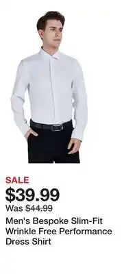 Kohl's Men's Bespoke Slim-Fit Wrinkle Free Performance Dress Shirt offer