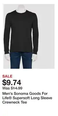 Kohl's Men's Sonoma Goods For Life Supersoft Long Sleeve Crewneck Tee offer