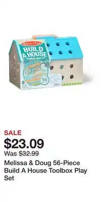 Kohl's Melissa & Doug 56-Piece Build A House Toolbox Play Set offer