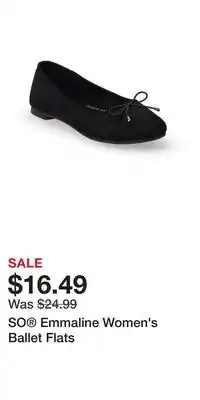 Kohl's SO Emmaline Women's Ballet Flats offer