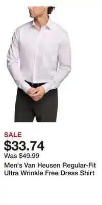 Kohl's Men's Van Heusen Regular-Fit Ultra Wrinkle Free Dress Shirt offer