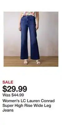 Kohl's Women's LC Lauren Conrad Super High Rise Wide Leg Jeans offer