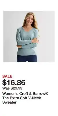 Kohl's Women's Croft & Barrow The Extra Soft V-Neck Sweater offer