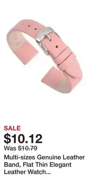 Kohl's Multi-sizes Genuine Leather Band, Flat Thin Elegant Leather Watch Strap for Men and Women offer