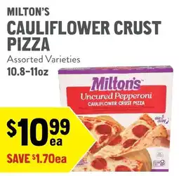 New Seasons Market Milton's cauliflower crust pizza offer