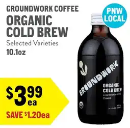 New Seasons Market Groundwork coffee organic cold brew offer
