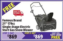 Ocean State Job Lot Famous Brand 21 179cc Single-Stage Electric Start Gas Snow Blower Red offer