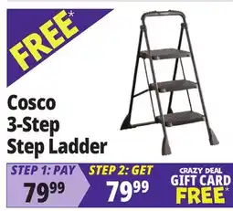 Ocean State Job Lot Cosco 3-Step Folding Step Stool with Top Cap Black offer