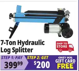 Ocean State Job Lot 7-Ton Hydraulic Log Splitter Blue offer