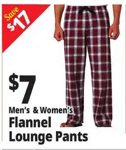 Ocean State Job Lot Men's & Women's Flannel Lounge Pants offer