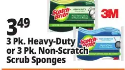 Ocean State Job Lot 3 Pk. Heavy-Duty Scrub Sponges or 3 Pk. Non-Scratch Scrub Sponges offer