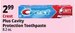 Ocean State Job Lot Crest Plus Cavity Protection Toothpaste offer