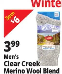 Ocean State Job Lot Men's Clear Creek Merino Wool Blend offer