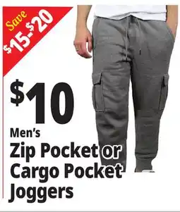 Ocean State Job Lot Men's Zip Pocket or Cargo Pocket Joggers offer