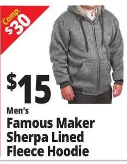 Ocean State Job Lot Men's Famous Maker Sherpa Lined Fleece Hoodie offer
