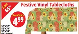 Ocean State Job Lot Festive Vinyl Tablecloths offer