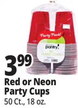 Ocean State Job Lot Red or Neon Party Cups offer