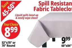 Ocean State Job Lot Spill Resistant Fabric Tablecloth offer