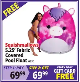 Ocean State Job Lot Squishmallows 5.25' Lola The Unicorn Fabric Covered Pool Float offer