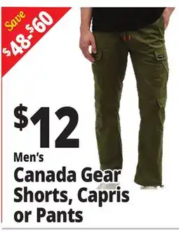Ocean State Job Lot Men's Canada Gear Shorts, Capris or Pants offer