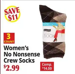 Ocean State Job Lot Women's No Nonsense Crew Socks offer