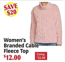 Ocean State Job Lot Women's Branded Cable Fleece Top offer