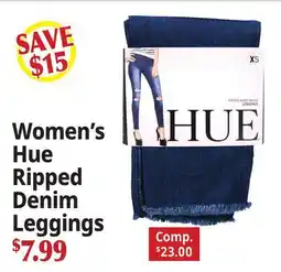 Ocean State Job Lot Women's Hue Ripped Denim Leggings offer