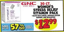 Ollie's GNC 30 CT. WOMEN'S STRESS RELIEF VITAMIN PACK offer