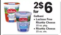 ACME Galbani Lactose Free Ricotta Cheese 15 oz. pkg., Ricotta Cheese 15 oz. ctn offer