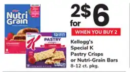 ACME Kellogg's Special K Pastry Crisps or Nutri-Grain Bars offer