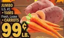 Bravo Supermarkets JUMBO YAMS, CARROTS offer