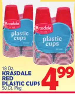 Bravo Supermarkets KRASDALE RED PLASTIC CUPS offer