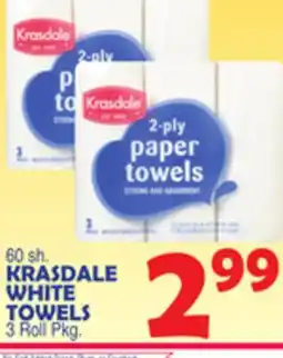Bravo Supermarkets KRASDALE WHITE TOWELS offer