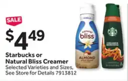 Stop&Shop Starbucks or Natural Bliss Creamer offer