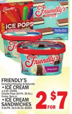 C Town FRIENDLY'S ICE CREAM 1.5 QT. CNSTR. ICE CREAM SANDWICHES 4-16 PK. 16.5-36 OZ. BOXES offer
