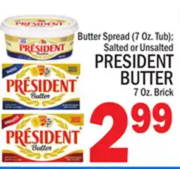 C Town PRESIDENT BUTTER 7 Oz. Brick offer