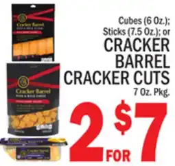 C Town Cubes (6 Oz.) Sticks (7.5 Oz.) or Cracker Barrel Cracker Cuts offer